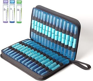 Homeopathy Storage, Large Homeopathy Supplies Organizer for 56 Tubes; Homeopathic Remedies Organizer Bag,Black Zipper/Nylon Material/Water-Resistant