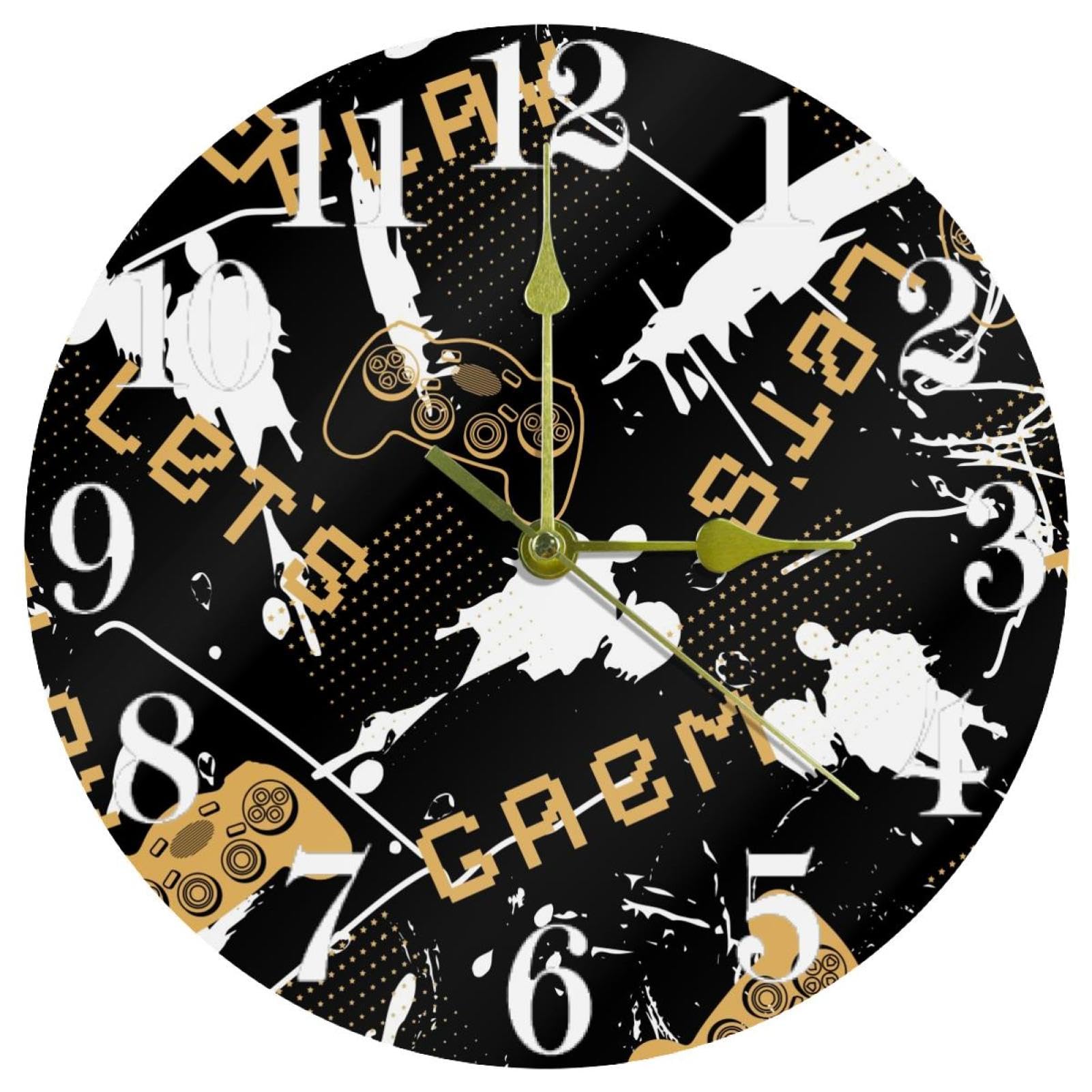 Horloge murale pour bureau et école avec mouvement quartz silencieux sans aucun tic-tac