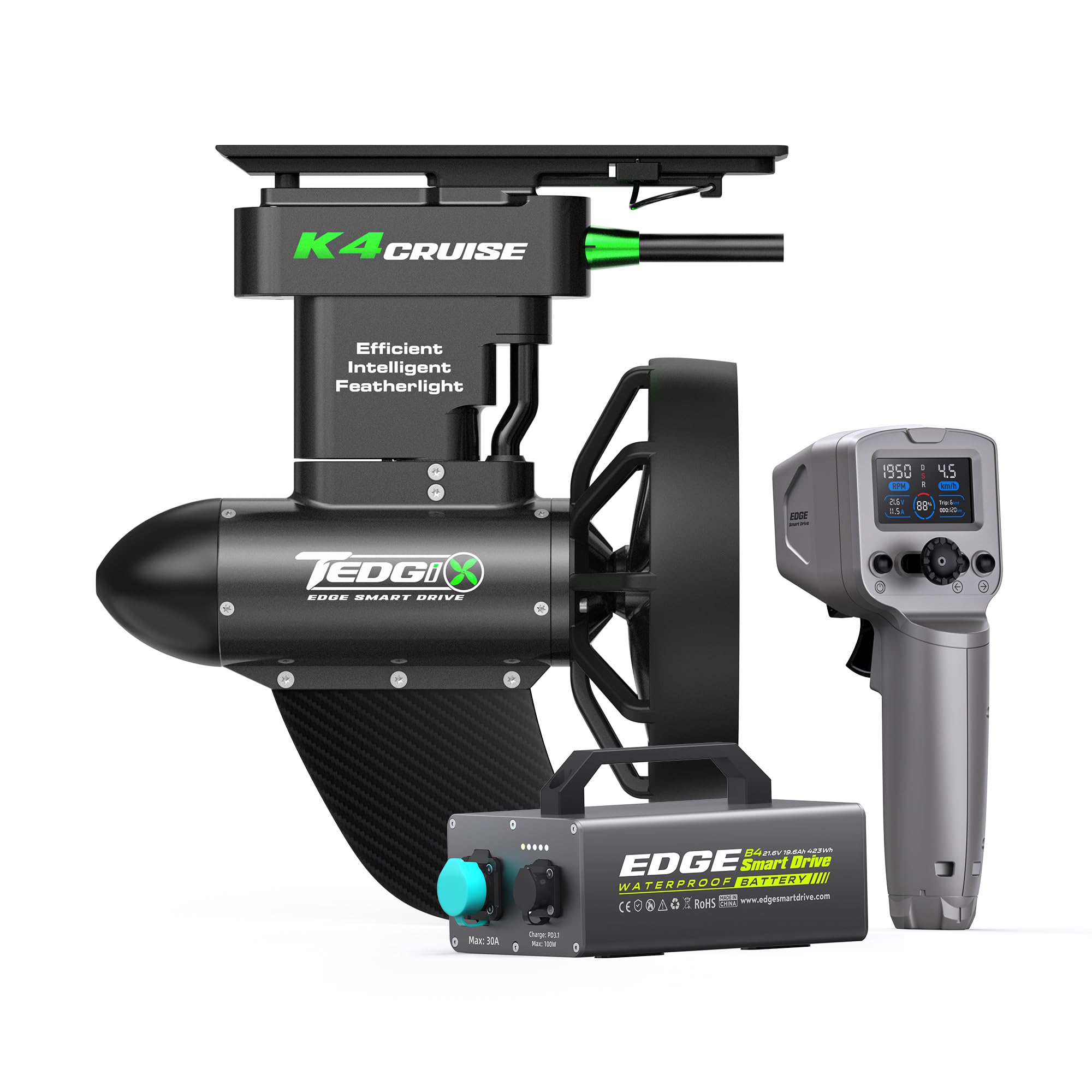 Tedgix K4C 400W Brushless Subacqueo Motore SUP Kayak con Batteria B4 Telecomando Cruise Control