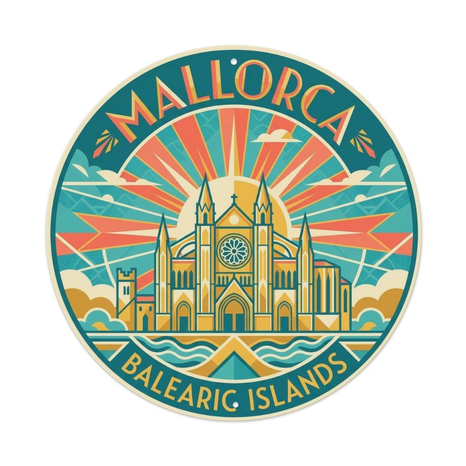 Vintage Travel Mallorca Spain City Metal Tin Sign