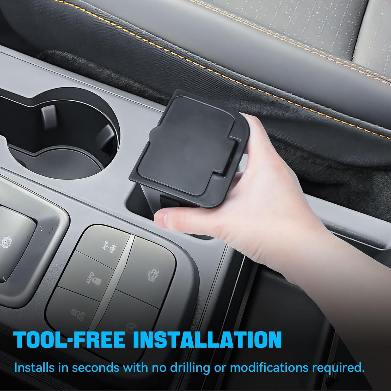 Center Console Coin Holder for 2022-2026 Ford Maverick,Flip-Top Storage Box image 4