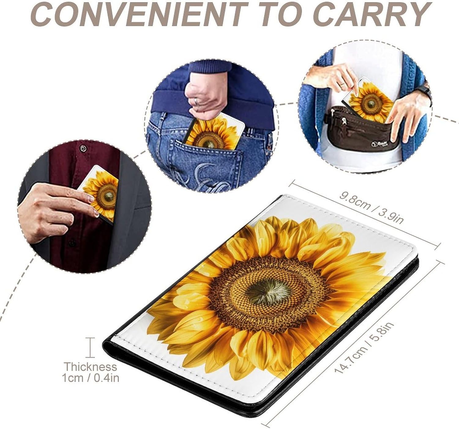 A Flower Passport Cover Leather Passport Holder Cover Slim Travel Wallet Case for Passport Credit Cards ID Cards Boarding Passes Tickets Waterproof Travel Document Organizer