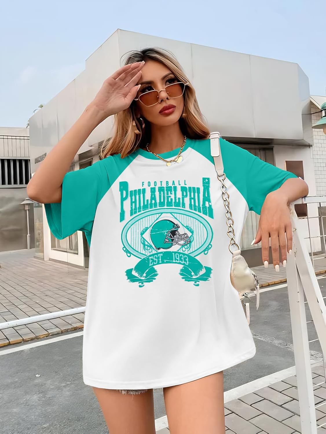 football shirts women game day oversized shirt football team fan tee sports jersey gift tops p-white medium