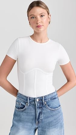 Women's Cotton T-Shirt Thong Bodysuit