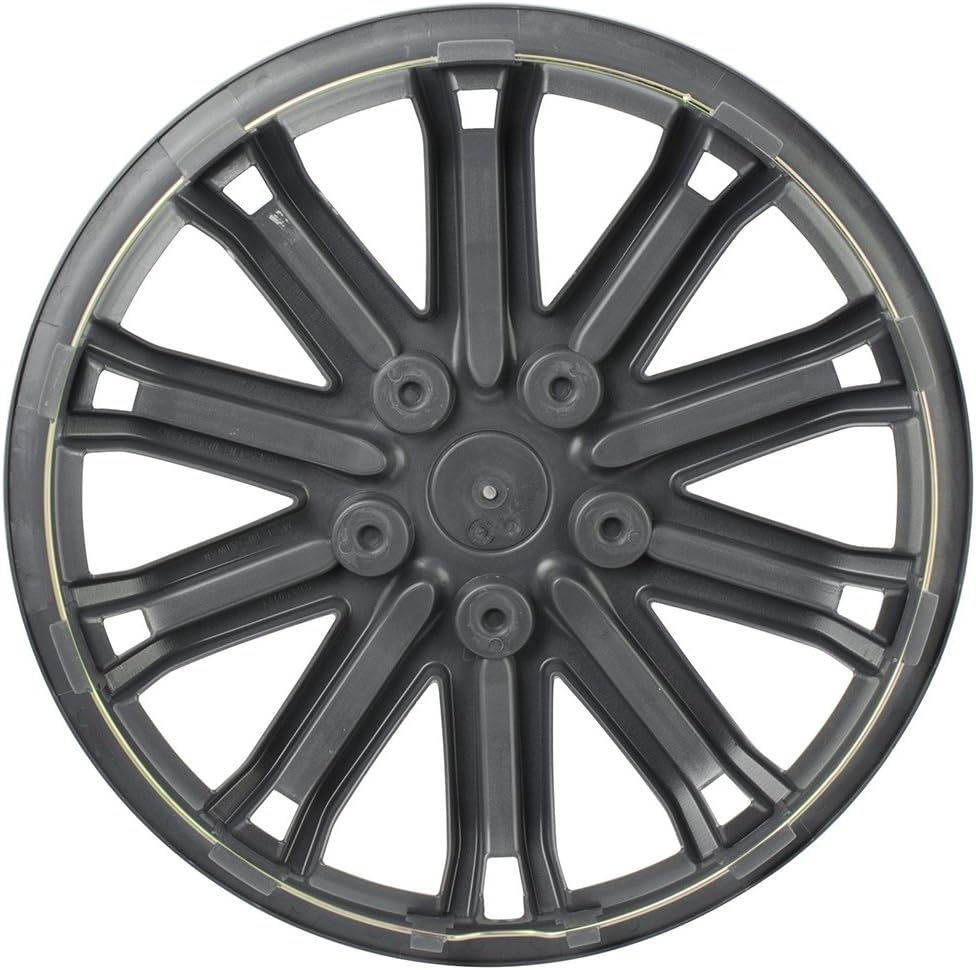 Custom Accessories 95102 GT-8 Silver/Charcoal 15" Wheel Cover, Set of 4