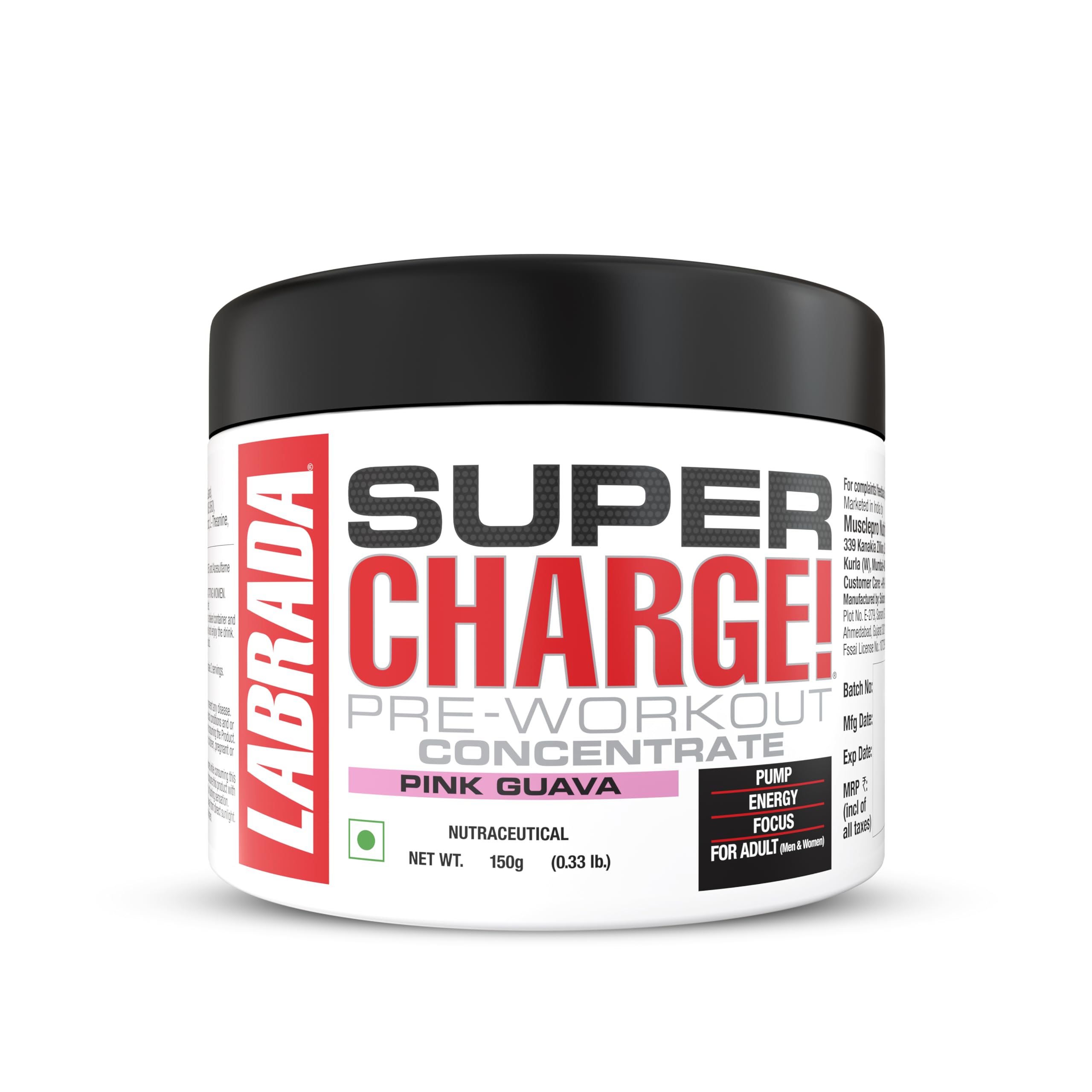Labrada Super Charge Pre-Workout Concentrate 150G, Pink Guava (30 Servings|0.75G L-Arginine|375Mg L-Citrulline Malate|2G Beta Alanine|150Mg Caffeine Anhydrous|250Mg Ashwagandha Extract), Powder (B0CV17L7WL) Amazon Price History, Amazon Price Tracker