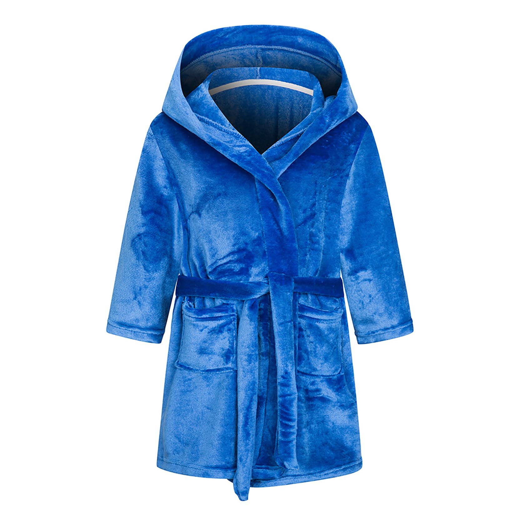 Peignoir de chambre pour filles - Couleur unie - Peignoir à capuche en flanelle polaire pour garçons