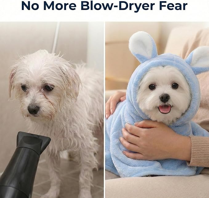 Bata de baño para perros XS super absorbente con capucha rosa miniatura 5