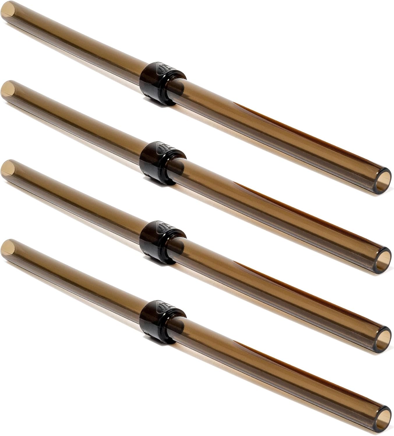 Silipint Reusable Stopper Straw – Flexible, Durable & BPA-Free Silicone Straw for All Ages – Comfortable, Dishwasher Safe, Eco-Friendly & Fun Sustainable Drinking Straw, Smoke - Pack of 4