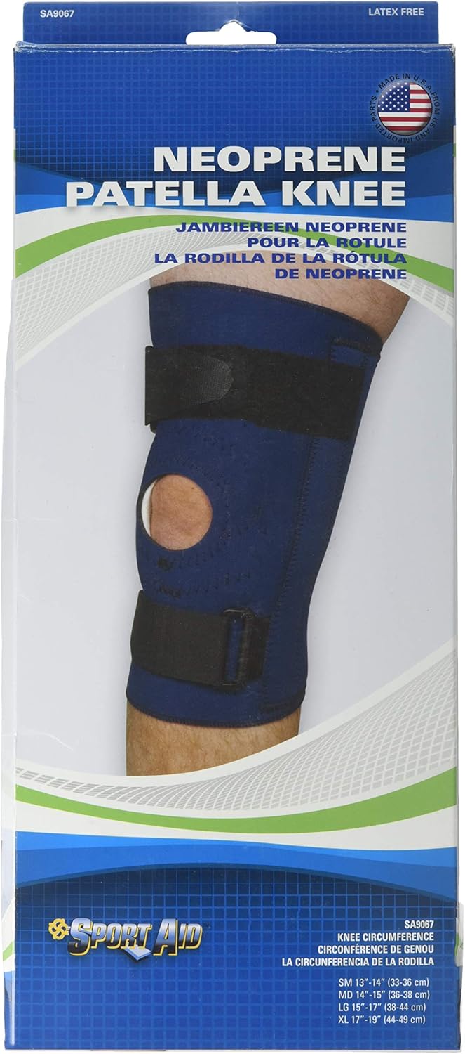 Sportaid, Knee Brace, Open Patella, Blue Neoprene, XLarge, Size 1719 inches 1