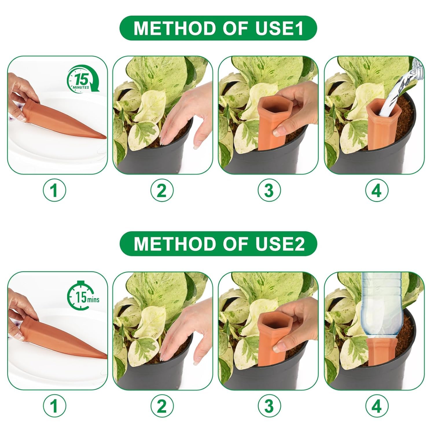 Coni Irrigatori per Piante,Strumenti per Irrigazione,Irrigazione Automatica per Piante da Interno,Kit da 8 Coni per Piantes,Pianta Acqua Dispositivi per Giardino Casa All'aperto per Vacanza