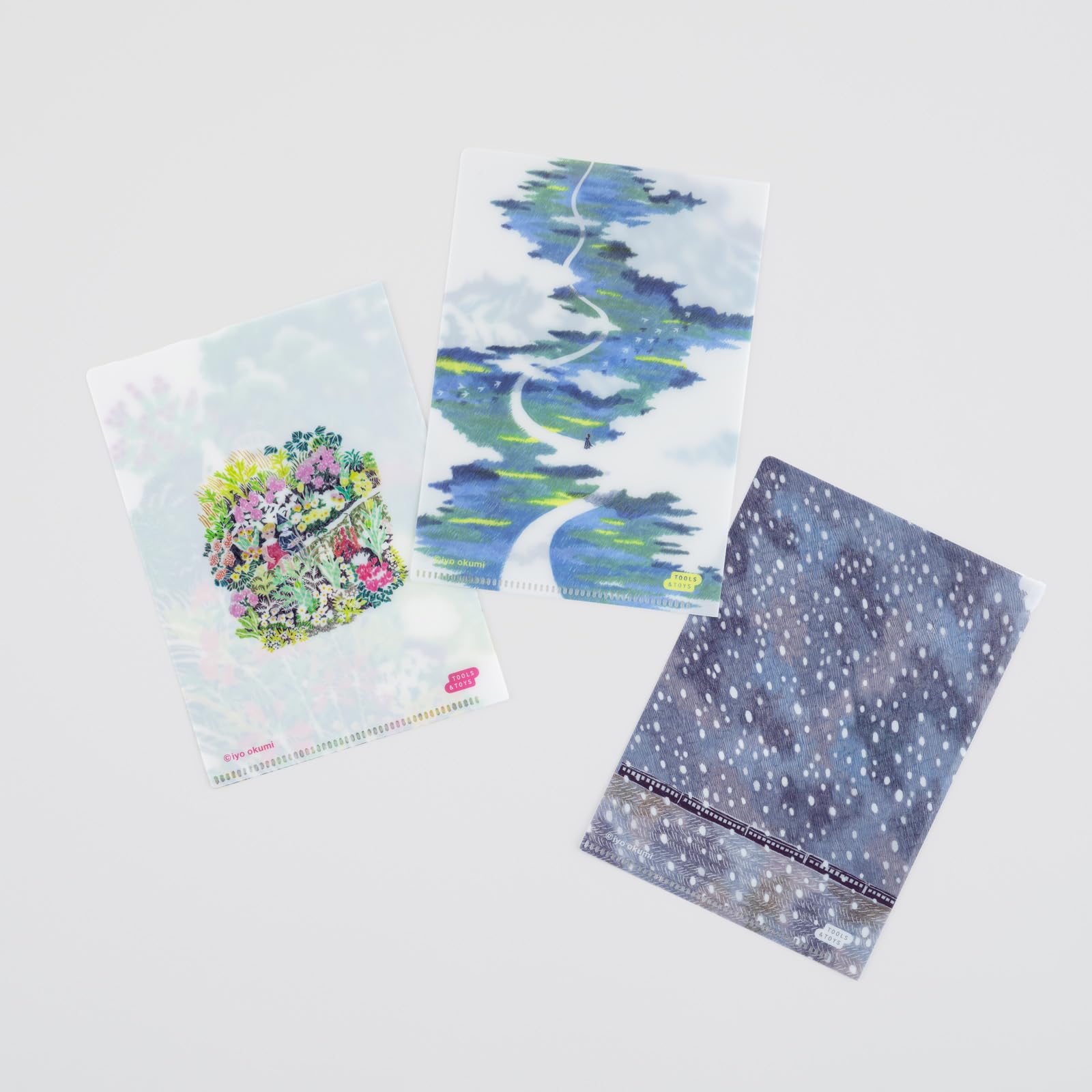 Hobonichi Techo Accessories iyo okumi: Hobonichi Clear Folder Set of 3 for A6 Size (iyo okumi), Multi - Image 3