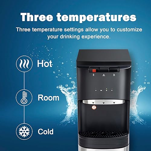 Miniatura 10 de Euhomy Dispensador de agua de carga superior, dispensador de agua fría y caliente para botellas de 3 o 5 galones, cerradura de seguridad para niños,