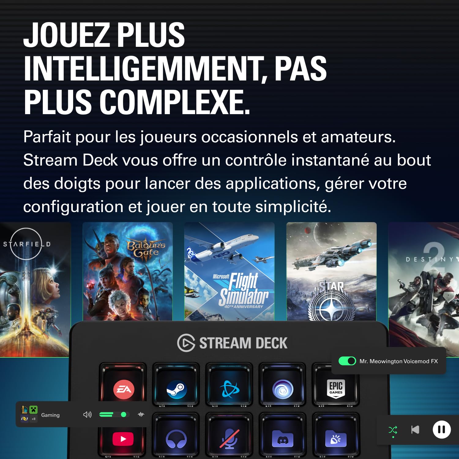 Elgato Stream Deck Scissor Keys – Contrôleur de Flux avec Touches Macro Personnalisables pour OBS, Twitch, Discord, Teams, Photoshop et Plus: Windows 10, macOS 13 ou Plus
