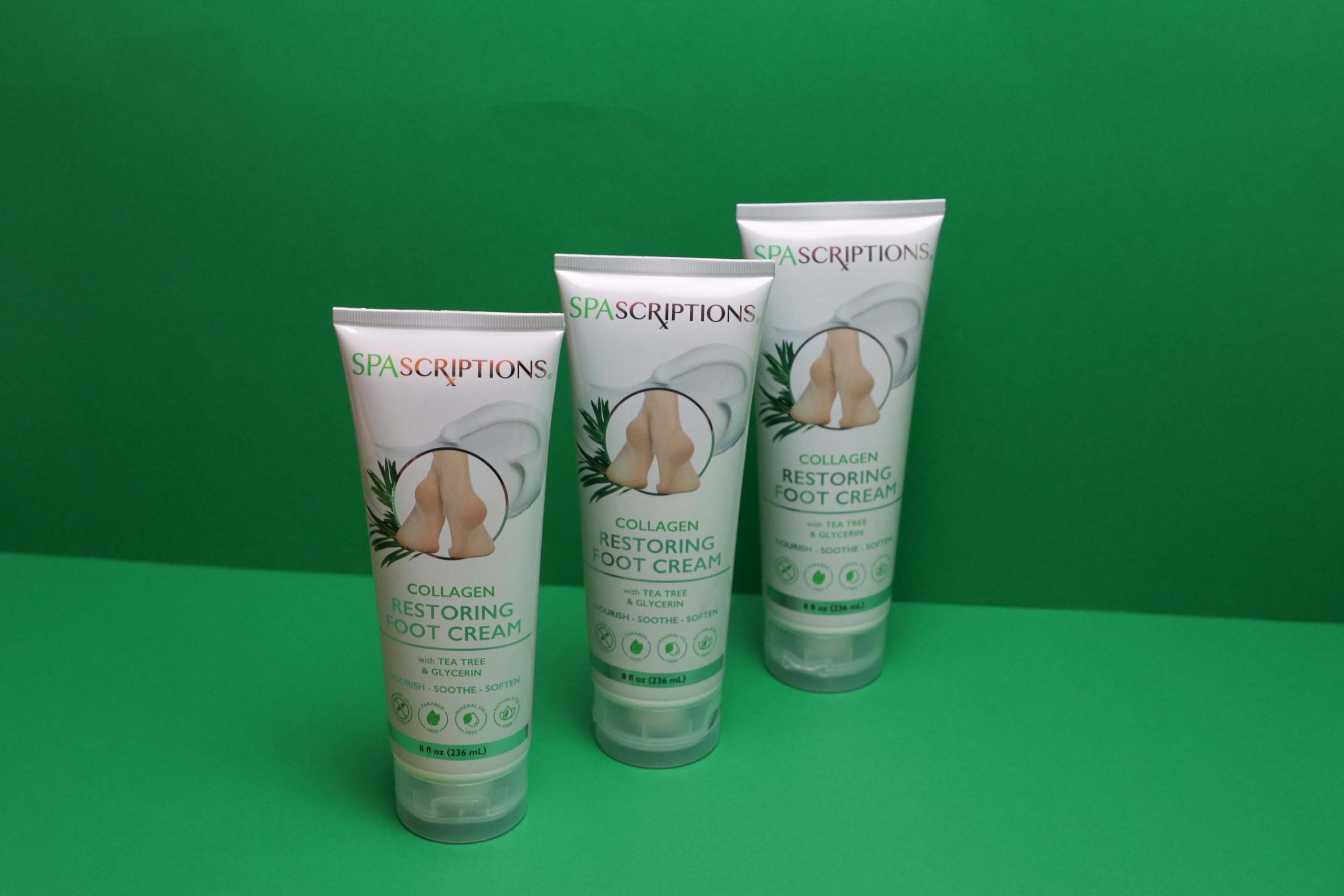 Crema restauradora de colágeno para pies, alivio para pies secos y agrietados, hidrata y repara con árbol de té, glicerina, ácido glicoílico, tubo de 8 onzas 5