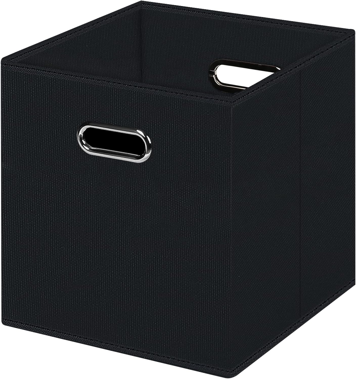 HEAYEEG Black Foldable Storage Cubes Bins , Fabric Storage Box Cubes Organizer Baskets with Dual Handles for Home Organizer (Black)