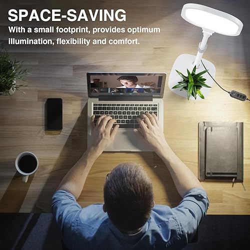 Miniatura 7 de Iluminación de videoconferencia blanca para reuniones de zoom, anillo de luz para escritorio con soporte flexible