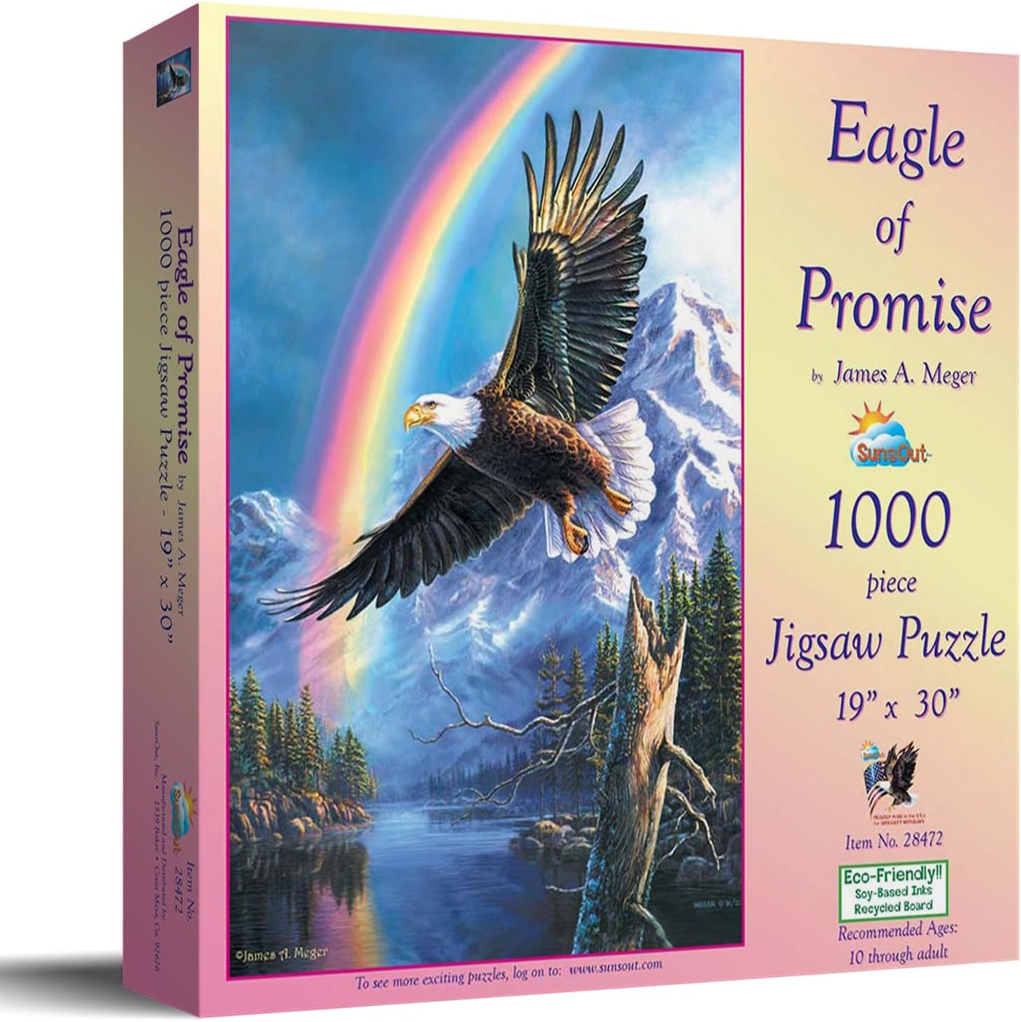 SUNSOUT INC - Eagle of Promise - 1000 pc Jigsaw Puzzle by Artist: James Meger - Finished Size 19" x 30" - MPN# 28472