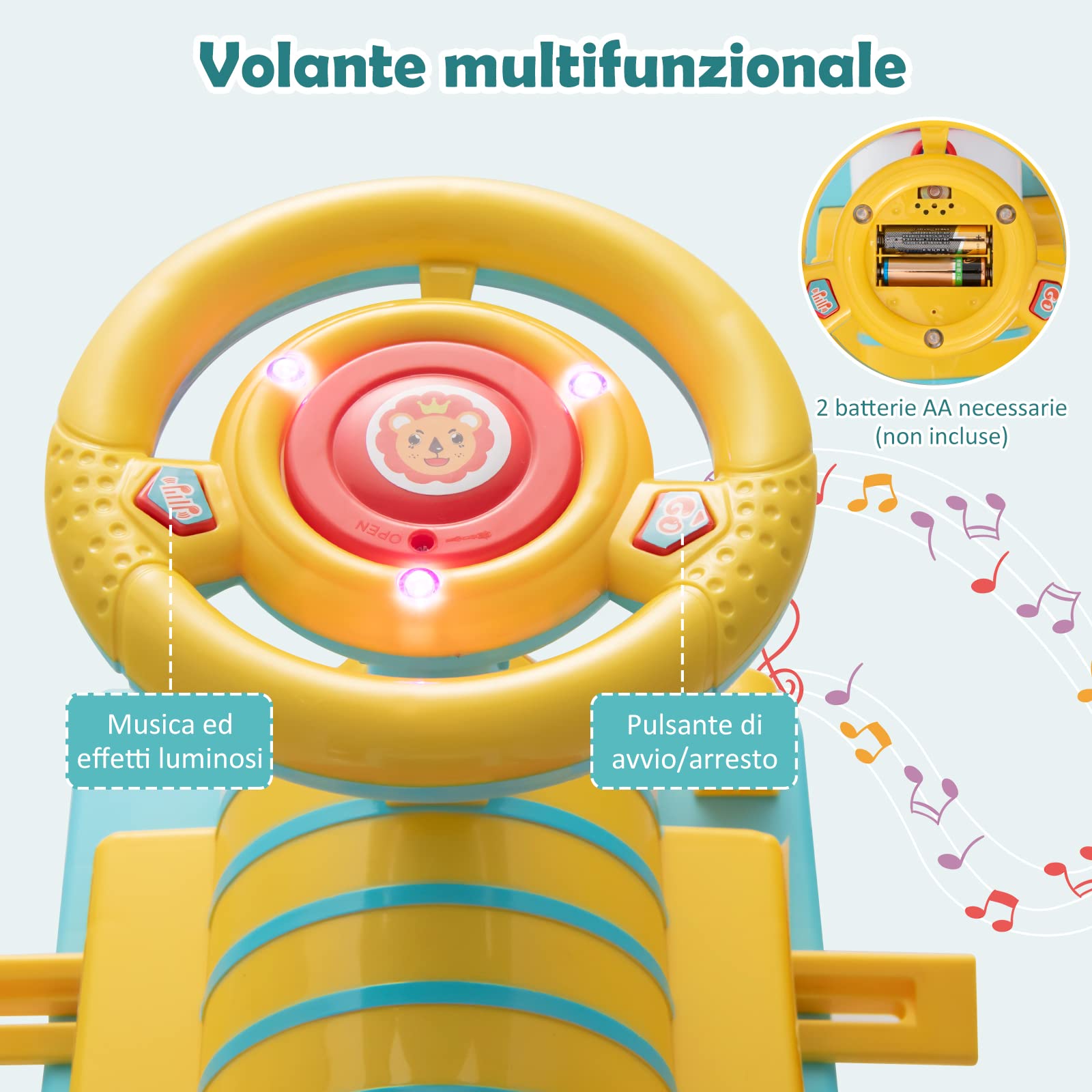 GYMAX Treno Elettrico per Bambini, Trenino Giocattolo con Set di Rotaie da 16 Pezzi, Luce, Musica, Fischio del Treno e Spazio di Archiviazione, per Bambini da 3 Anni, Carico Massimo 25 kg (Blu)