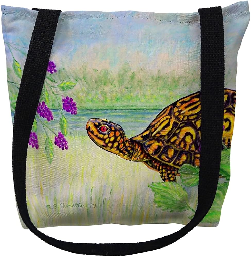 Amazon.com: Betsydrake TY038S 13 x 13 in. Turtle & Berries Tote
