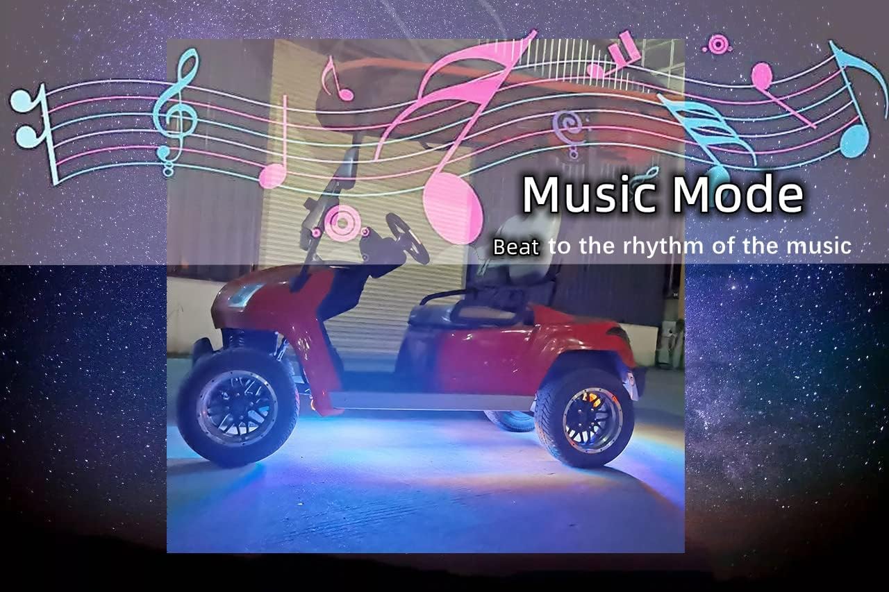Dr.Acces Golf Cart LED Light Strip Kit Golf Cart Underglow Neon Lighting for EZGO Club Car Yamaha, 27 Modes Multi-Color Lighting