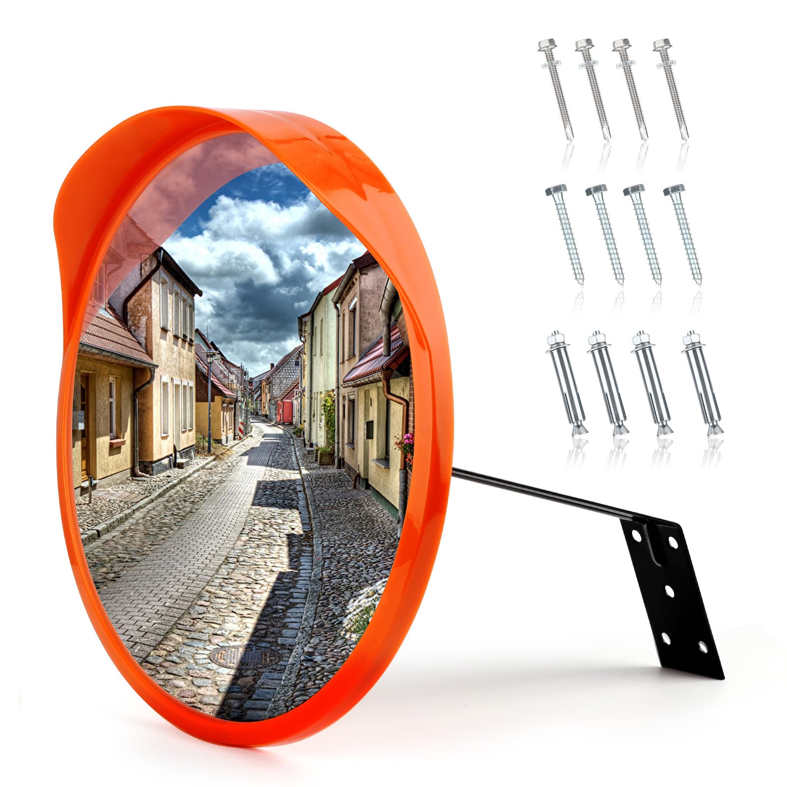 Miroir Convexé De Sécurité 45 Cm Moveland – Grand Angle 180° – Idéal Garage, Allée, Sortie, Entrepôt – Acrylique Robuste Et Réglable