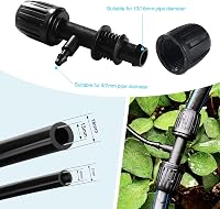 VooGenzek 10 db T-csatlakozó 3 irányú locsolócső adapter 13/16 mm 4/7 mm fekete 3