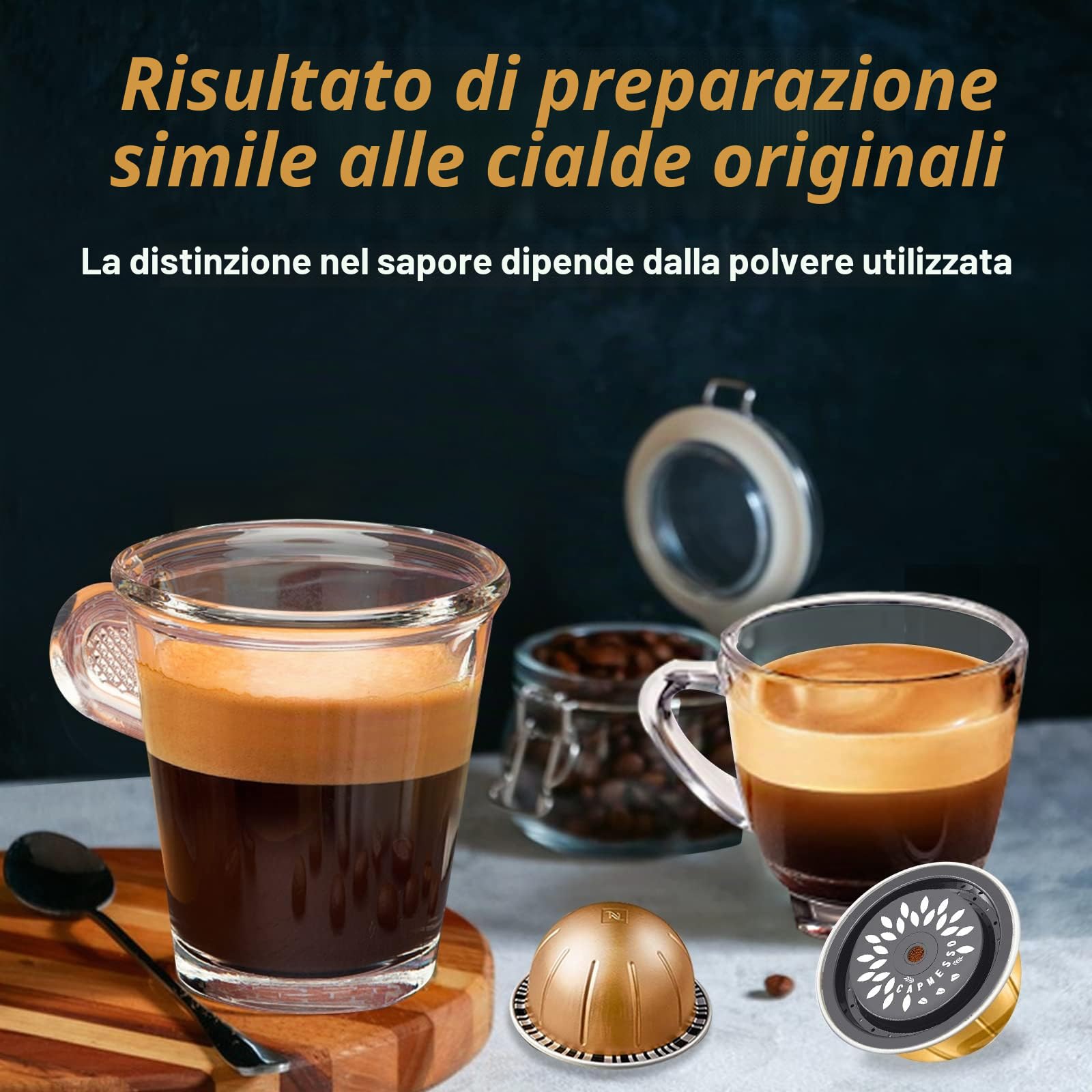 CAPMESSO capsule compatibili nespresso vertuo capsule di caffè riutilizzabili per riutilizzare le cialde Vertuoline, capsule Vertuo ricaricabili su tutte le macchine Ver (5 pezzi in silicone Caps)