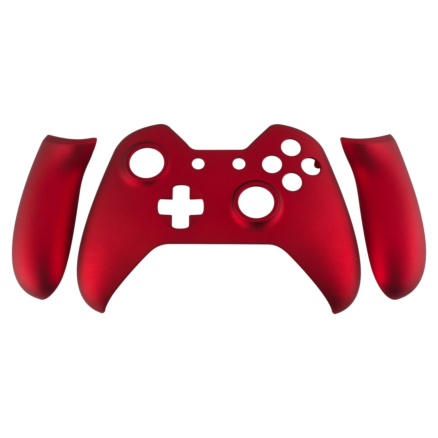 eXtremeRate Coque de Remplacement pour Xbox One Standard Manette, Coque Avant Grips Poignées pour Xbox One Standard Manette avec ou sans Prise Casque 3,5 mm, Rouge