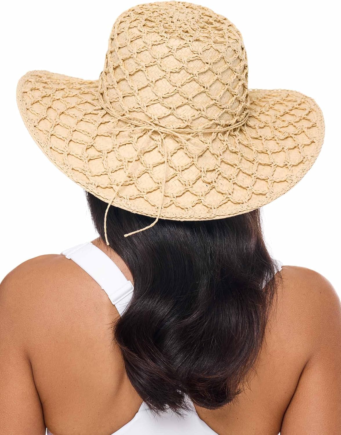 Women's Paper Straw Hat - UPF 50+ Sun Protection - Sand Dollar in Natural
