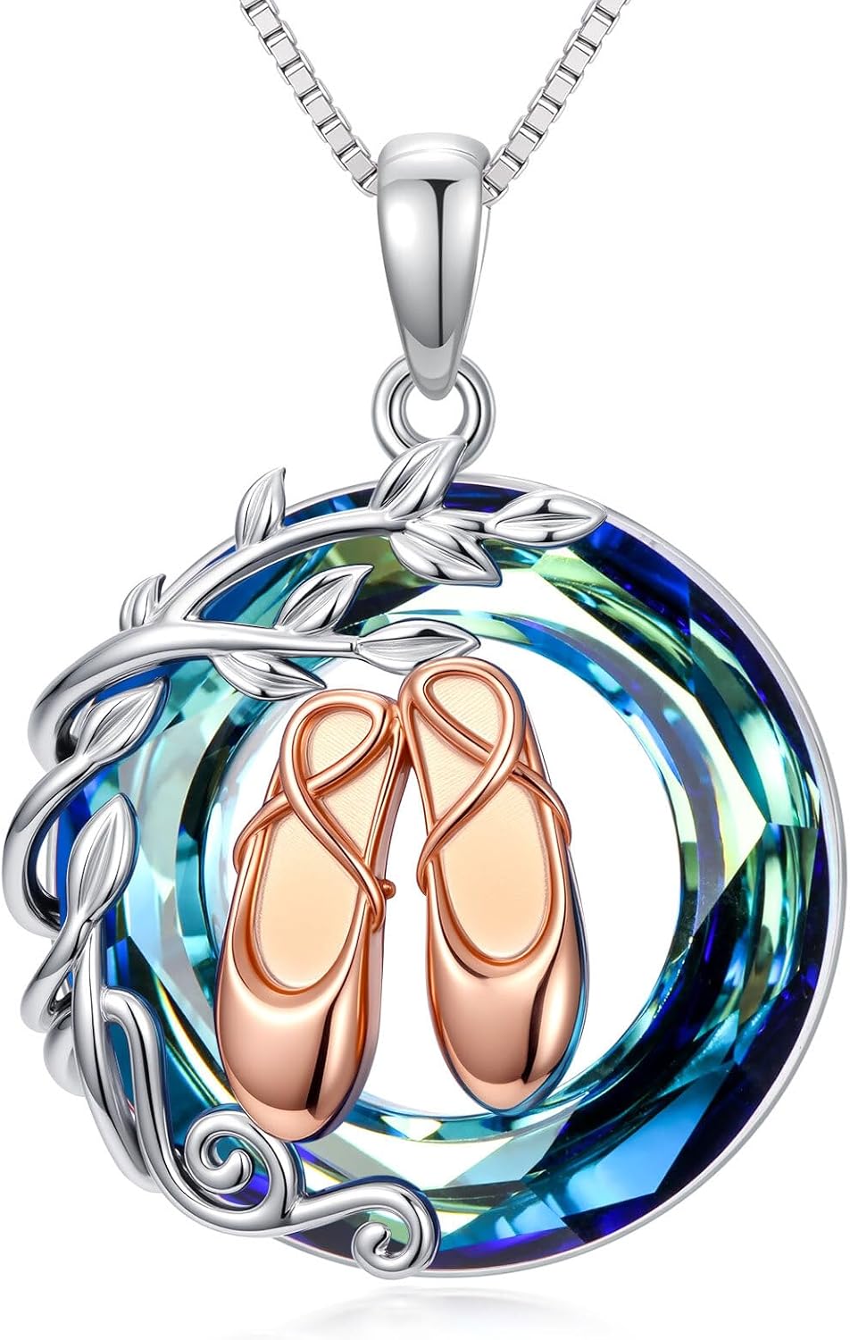 YYB Ballet/Violin/Cello/Flute/Piano/Saxophone/Accordion/Harp/Guitar Necklace for Women 925 Sterling Silver Crystal Dancer Instrument Pendant Jewelry Music Lover Gifts for Women