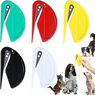 5pcs Pet Knot Opener Knotting Comb Removal Dematting Hair Flea Brush Shedding Tool Matted Fur Tick De Remover Matting Grooming Supplies for Indoor Medium Long Haired Cats Dogs Tangled