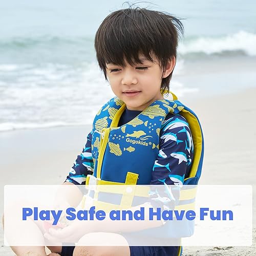 Vista 50 de Gogokids Chaqueta salvavidas para niños y niñas, traje de baño flotante
