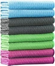 Set of 8 Cotton Tea Towels, 30 x 30 cm, Kitchen Tea Towels, Waffle Structure Tea Towels, Waffle Structure, High Quality Microfibre, Absorbent and Resistant