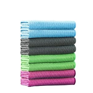 Pack of 8 Washable Dishcloths 30 x 30 cm Kitchen Towels Waffle Structure Hand Towels Waffle Structure High-Quality Microfibre Absorbent for Kitchen Household Car