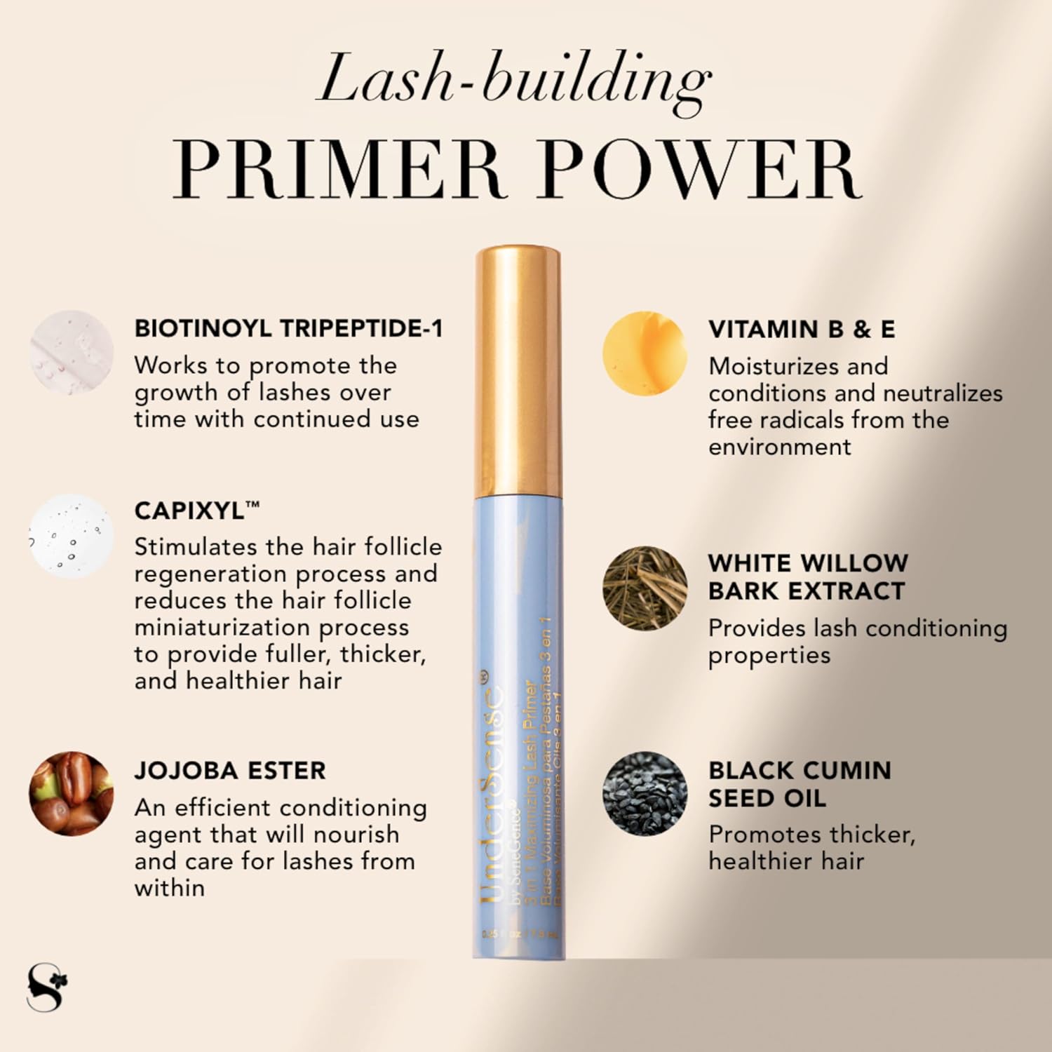 UnderSense 3-in-1 Maximizing Lash Primer, 0.25 Oz, Conditioning, Lengthening, Volumizing, Nourishing Formula for Enhanced Lash Definition - Image 5