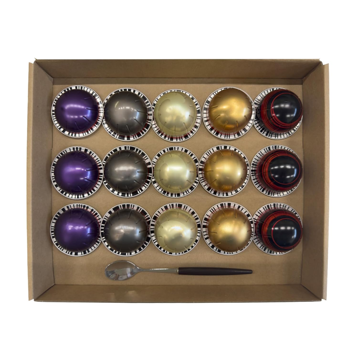 Decaf Coffee Capsule Variety Pack, 15 Pods (5 Flavors × 3 Each) with Spoon Included Coffee & Espresso Pack