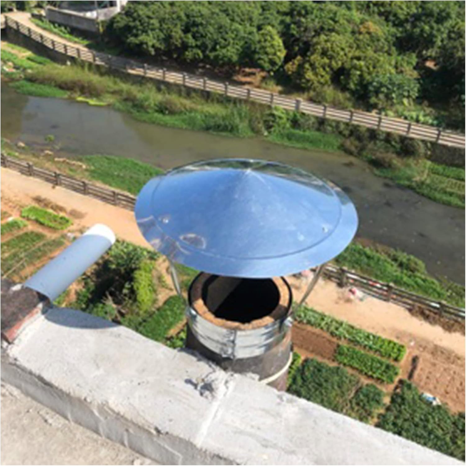 Stainless Steel Chimney Cowl Cap,Chimney Caps for Outside,Rain and Snow Cover Pot,Anti Downdraught Bird Guard Top, Suitable for All Fuel Types,Flue Protector,Customizable
