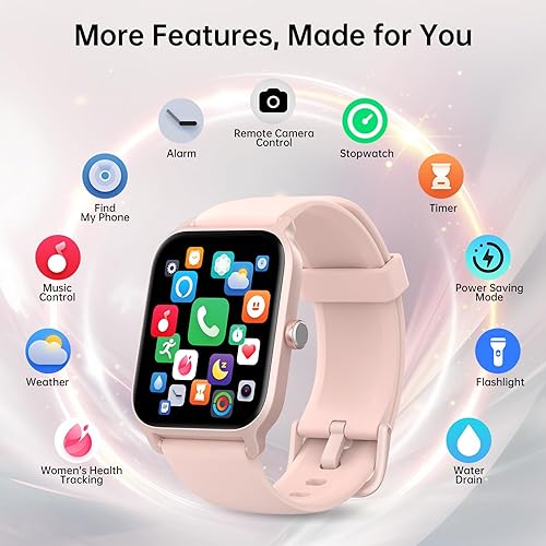 Miniatura 7 de Tensky Reloj inteligente para mujer, pantalla táctil HD de 1.85 pulgadas, reloj inteligente para Android/iPhone/Samsung/(llamada Bluetooth), Alexa