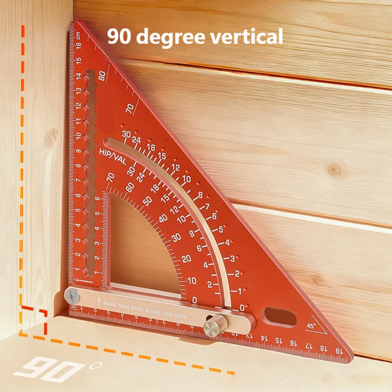 Strumento quadrato in alluminio Carpenteria Triangolo Righello Rafter Framing Square per gli Uomini Hobbisti Professionali Donne Angolo Strumento di Misura per la Lavorazione del Legno
