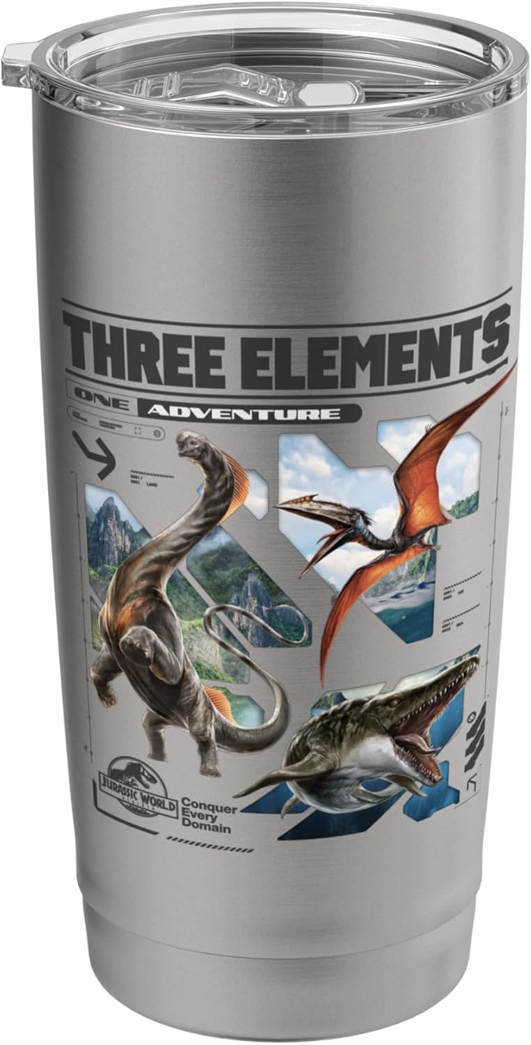 Jurassic World Rebirth Three Elements One Adventure Stainless Steel Insulated Tumbler