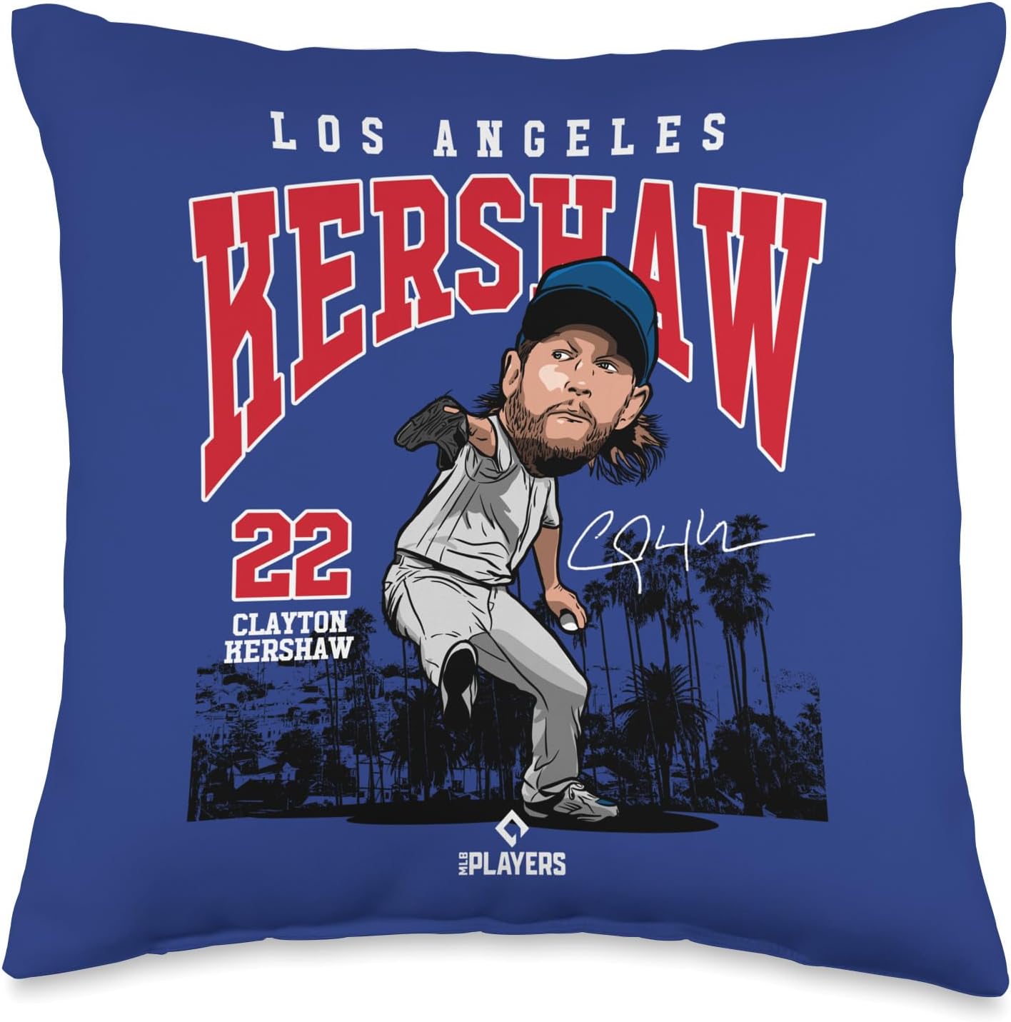 Clayton Kershaw | Los Angeles MLB Player League | MLBKER4042 Throw Pillow