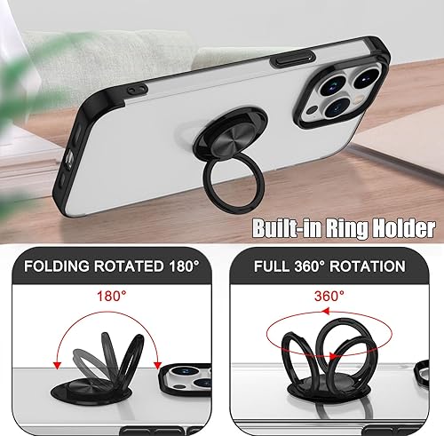 Miniatura 2 de LONTECT Funda para iPhone 15 Pro Max a prueba de golpes, delgada, resistente a las caídas, cubierta protectora de cuerpo completo con soporte de