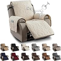 Vista 19 de Funda de silla reclinable 100% impermeable, fundas de silla reclinable para silla reclinable, funda de tela antideslizante para sala de estar, Café