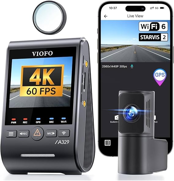 VIOFO A329S 2CH 4K Dashcam - Dual Kamera Mit Parkmodus Und Wi-Fi 6