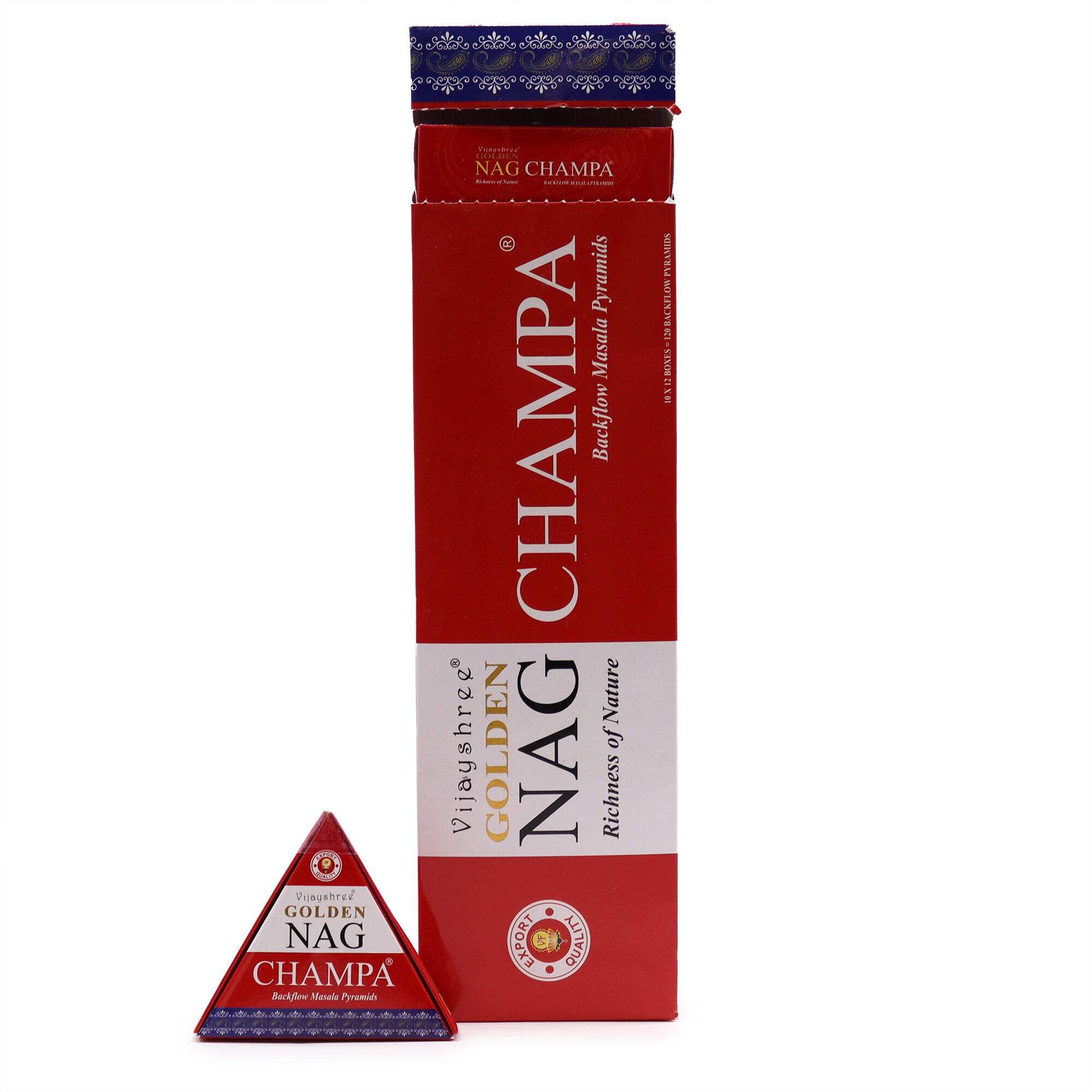 KDMD - Golden Nag - Champa Backflow Incense Cones - 42g - Red