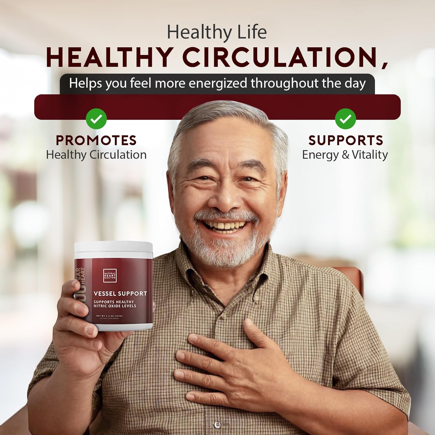 Vessel Support High Blood Pressure Supplement - Nitric Oxide Supplement with L-Arginine & Grape Seed Extract – Nitric Oxide Booster for Vascular Wellness - Made in USA - 5.2 Oz - Image 8