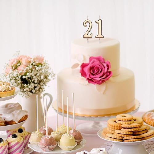 Miniatura 6 de Nuanchu Velas de Cumpleaños del Número 21 Feliz Cumpleaños Velas Numéricas para Pastel Decoración Superior para Cumpleaños Boda Aniversario