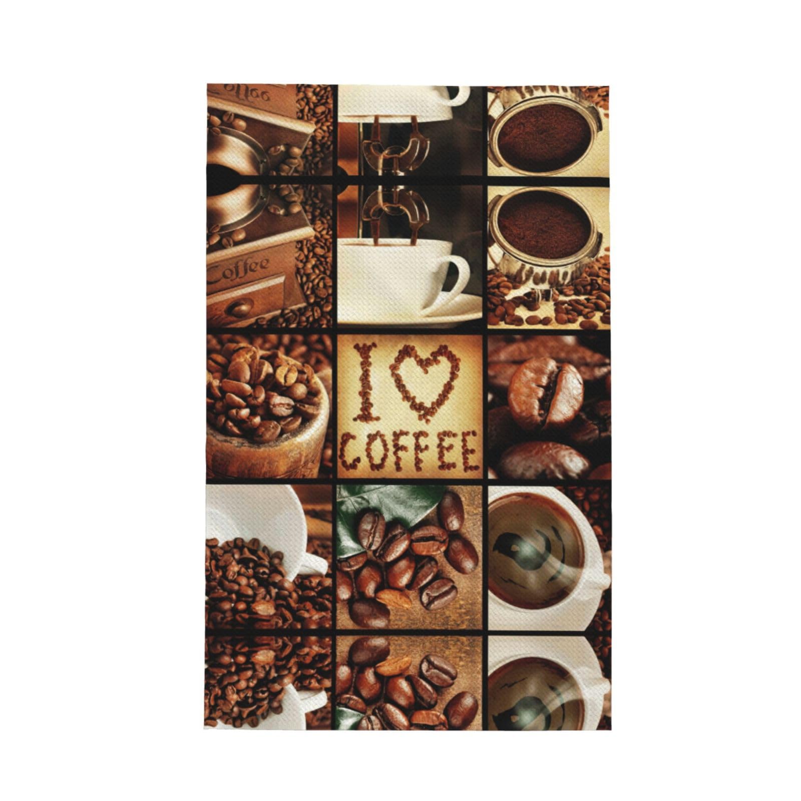 Xxahnbm Black Coffee Collage Print Waffle Kitchen Towel,Absorbent Hand Towel