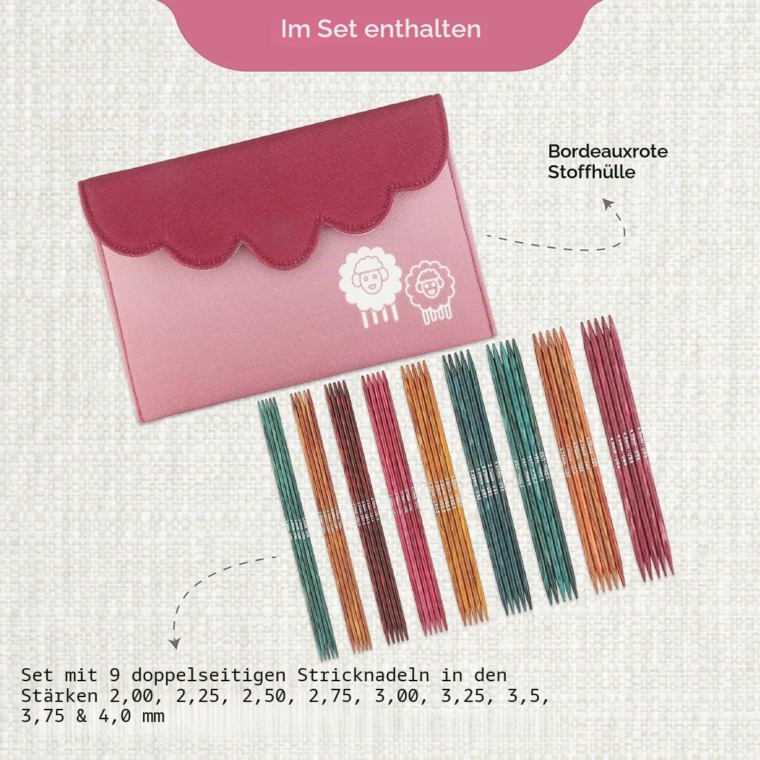 KnitPro Dreamz Deluxe Nadelspiel-Set 6" (15 cm) | 9 Größen (2 mm bis 4 mm)